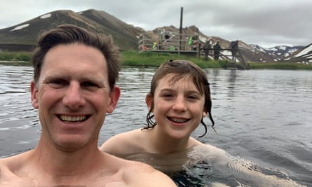 Fergal McCarthy and son in Iceland.