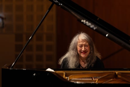 Martha Argerich performing in Lucerne in January 2025. The Argentinian-born musician was one of Andrew’s most admired pianists.
