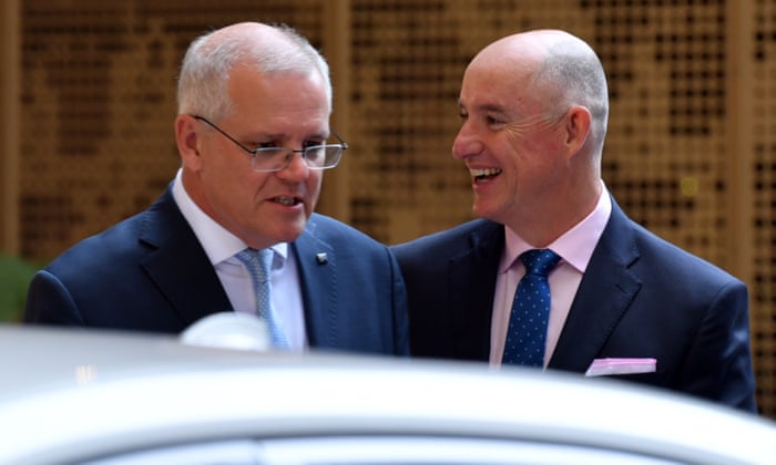 Stuart Robert (right) with former PM Scott Morrison.