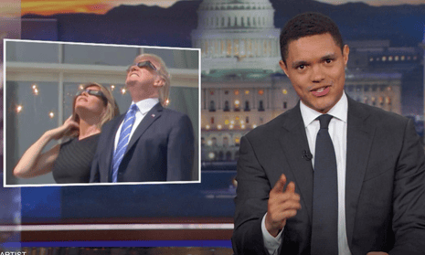 Late-night hosts on the solar eclipse: 'That was Melania's chance to escape' | Late-night TV roundup | The Guardian