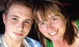 Shane Ridge with his mother, Sue Ebbs.