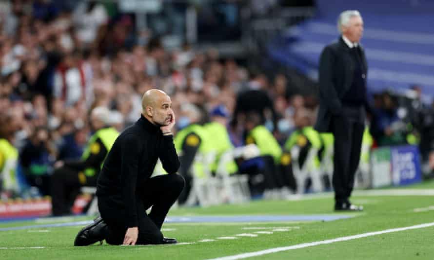 Magic beats control once again in Real Madrid’s enchanted canyon | Champions League 2 Pep Guardiola and Carlo Ancelotti observe from the touchline.