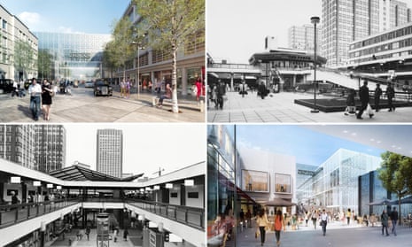 <strong>Croydon past and Croydon future</strong>: the Whitgift Centre in 1969 and 1970, and the Westfield project which will replace it. 