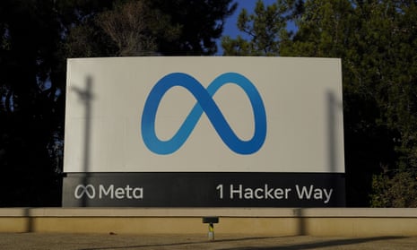 Meta's logo at the company's headquarters in Menlo Park, California
