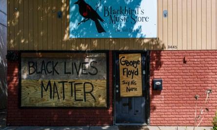 A store is boarded up as local businesses protect themselves against looting and demonstrations on 30 May 2020 in Minneapolis.