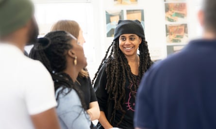 ‘Why do you have to go there?’ … Suzan-Lori Parks with the cast.