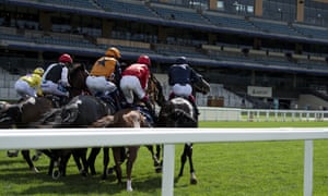 The runners break from the stalls for the Queen’s Vase on Friday at Royal Ascot.
