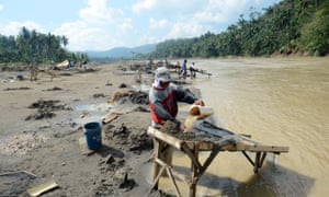 Illegal gold mining in the Philippines.