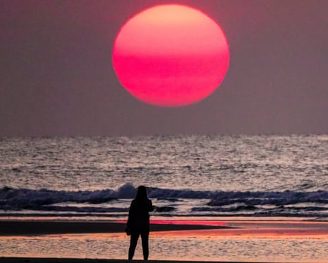 Sunrise over a beach in South Carolina, US.