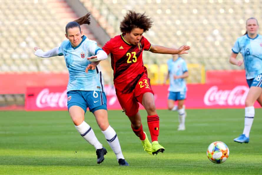Belgium’s Kassandra Missipo in action against Norway.