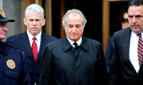 Bernie Madoff leaves federal court in 2009. Judge Denny Chin called Madoff’s crimes ‘extraordinarily evil’.