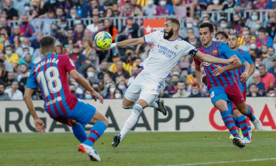 Barcelona and Real Madrid in La Liga action at the Camp Nou in October.