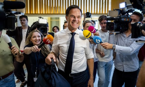 Mark Rutte arrives for a debate in the Dutch parliament on Monday.