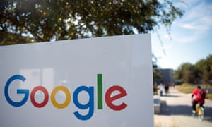 A Google sign at the Googleplex in Menlo Park, California