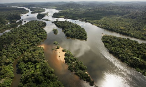 The Xingu river flows near the Belo Monte dam complex in the Amazon basin near Altamira, Brazil.