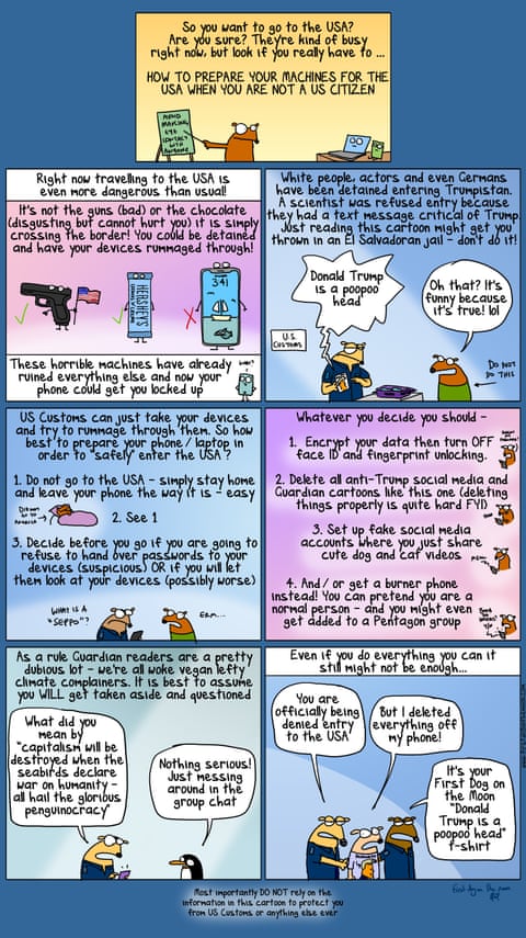 Cartoon by First Dog on the Moon titled USA Phone, panel 1