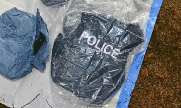 A police stab vest was found among the cache of weapons and chemicals.