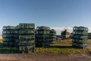 New lobster and crab pots in Lindisfarne harbour