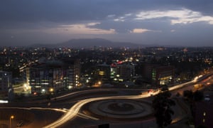 A general view of Addis Ababa at night, taken in May.