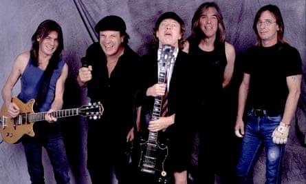 AC/DC in 2001: Malcolm Young, Brian Johnson, Angus Young, Cliff Williams and Phil Rudd.