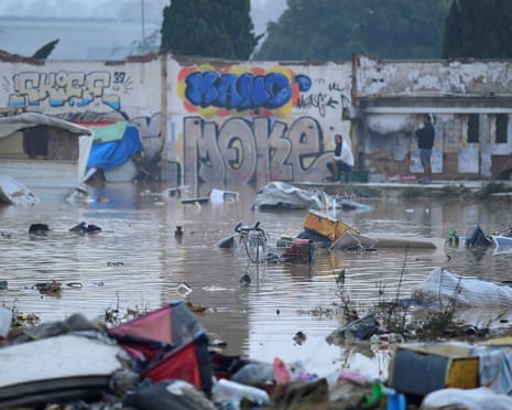 A flooded slum area is pictured in Picanya, near Valencia, eastern Spain, on October 30, 2024.