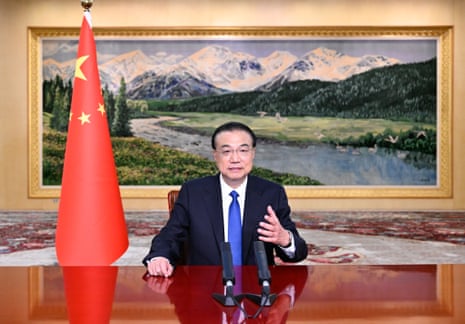 Li Keqiang addressing the eighth China-Japan Business Leader and Former High-Level Government Official Dialogue, November 2022