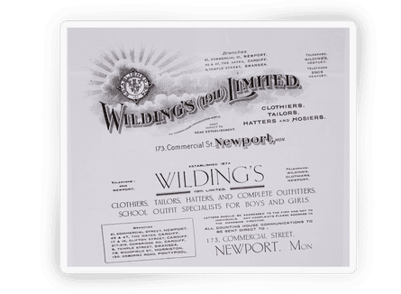 An old print advert for Wildings