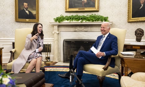 United States President Joe Biden meets with , Prime Minister Jacinda Ardern of New Zealand in the Oval Office