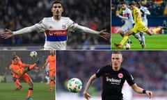 Lyon’s French midfielder Houssem Rodrigo Hernandez Cascante aka Rodri of Villarreal, Marius Wolf of Eintract Frankfurt and Liverpool’s Trent Alexander Arnold