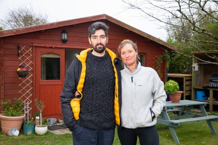 Nicola Bunt and her partner Nuno, who rent a cabin in St Agnes.