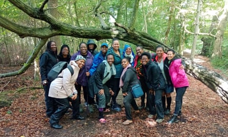 The group on a walk in Holybred Wood. The author is third from the right.