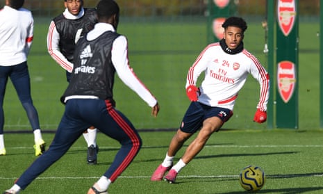 Reiss Nelson (right) has been involved in all of Arsenal’s five games under new head coach Mikel Arteta.