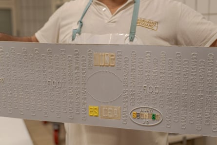 The stamps used for marking parmigiano reggiano inside the San Girolamo dairy.