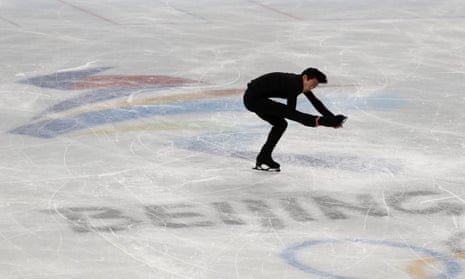 Nathan Chen on the ice.
