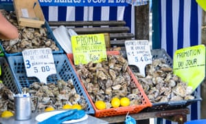 An oyster stall in Cancale.