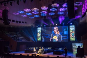 Jens Bergensten, lead developer and designer of Minecraft, speaks at the Sydney Opera House.