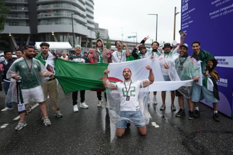Algeria fans have started the party early in rainy Vancouver.