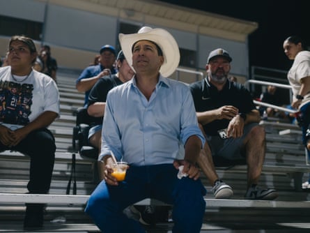 Man watches football game