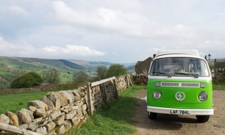 Van-glorious: the all-electric VW campervan wends its way up to Middlesmoor