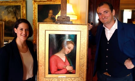 Jacky Klein and Bendor Grosvenor with the painting