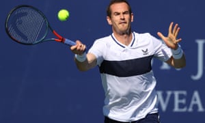 Andy Murray competing in the men’s doubles at the Battle Of The Brits in London.