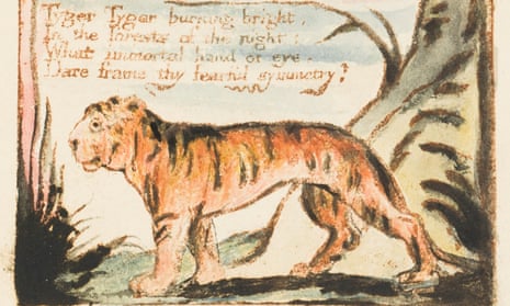 Detail from an illustrated page of William Blake’s poem The Tyger