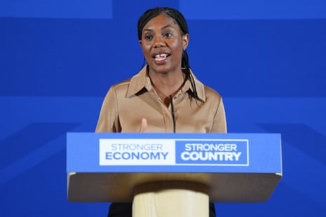 Conservative Party leader Kemi Badenoch speaking during a press conference at the The Royal Horseguards Hotel & One Whitehall Place in central London.