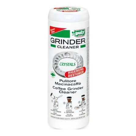 A tube of Puly Grinder cleaning crystals