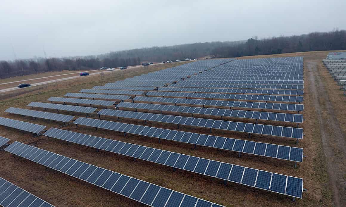 Rows of solar panels