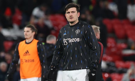 At least third in the Manchester United centre-half pecking order, Harry Maguire makes a rare start for tonight.