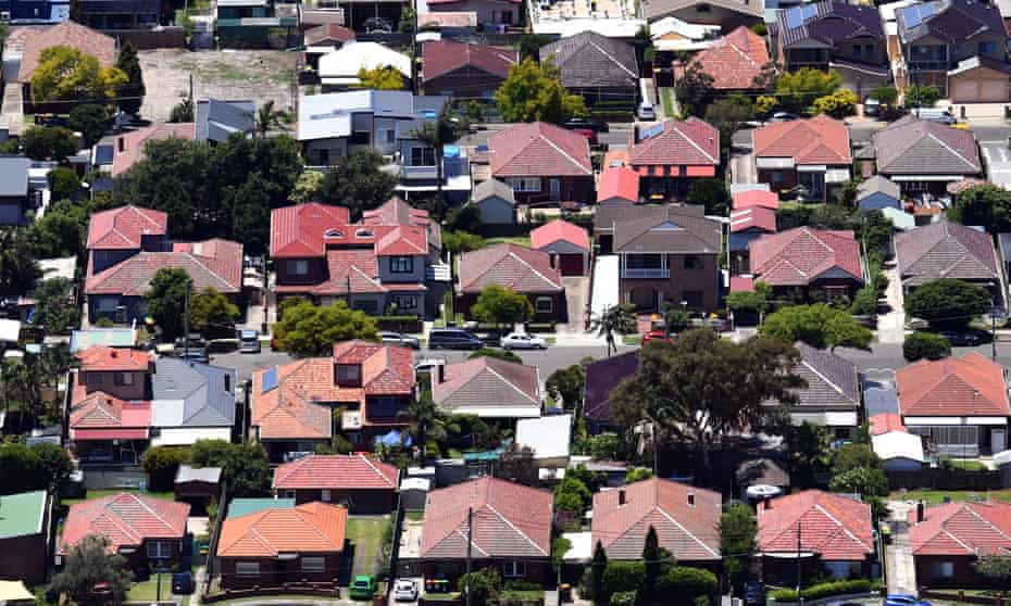 Aerial view of houses in Sydney