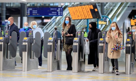 Commuters at Leeds railway station.