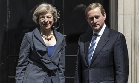 Enda Kenny with Theresa May outside 10 Downing Street, after the Brexit vote.