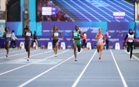 Nigeria's Obi Jennifer Chukwuka in action in the women's 200m heats
